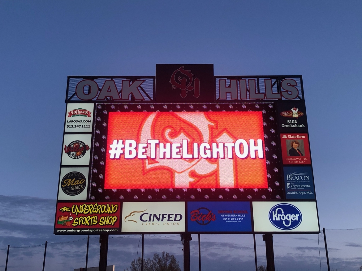 Oak Hills Football scoreboard